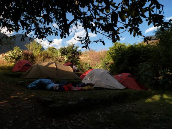 Um dos acampamentos na trilha para as ruínas de Choquequirao, no Peru